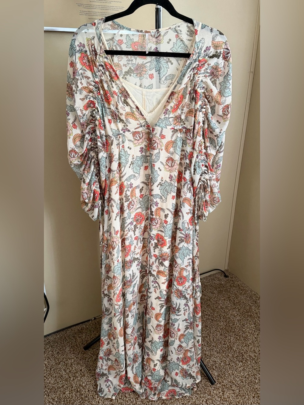 Free People Earthfolk Floral Boho Maxi Dress XS
